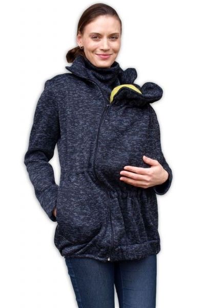 Renáta sveter na predné nosenie detí čierny melír