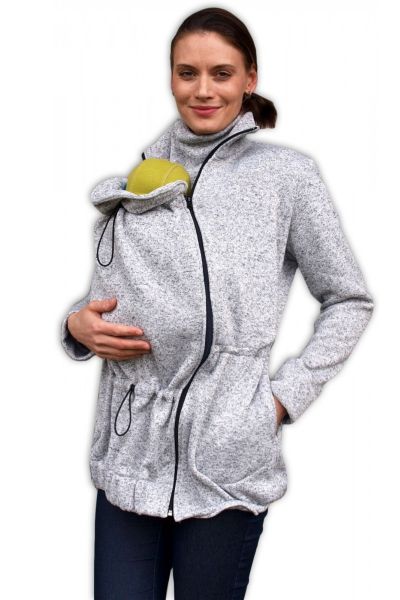 Renáta sveter na predné nosenie detí šedý melír